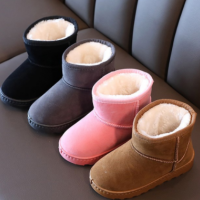 女童雪地靴2022冬季新款加绒儿童靴子加厚雪地棉鞋子软底男童短靴